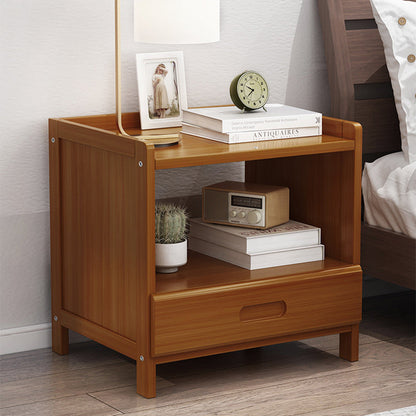 HanaCrate Japanese Nightstand – Solid Wood, 1 or 3 Drawers